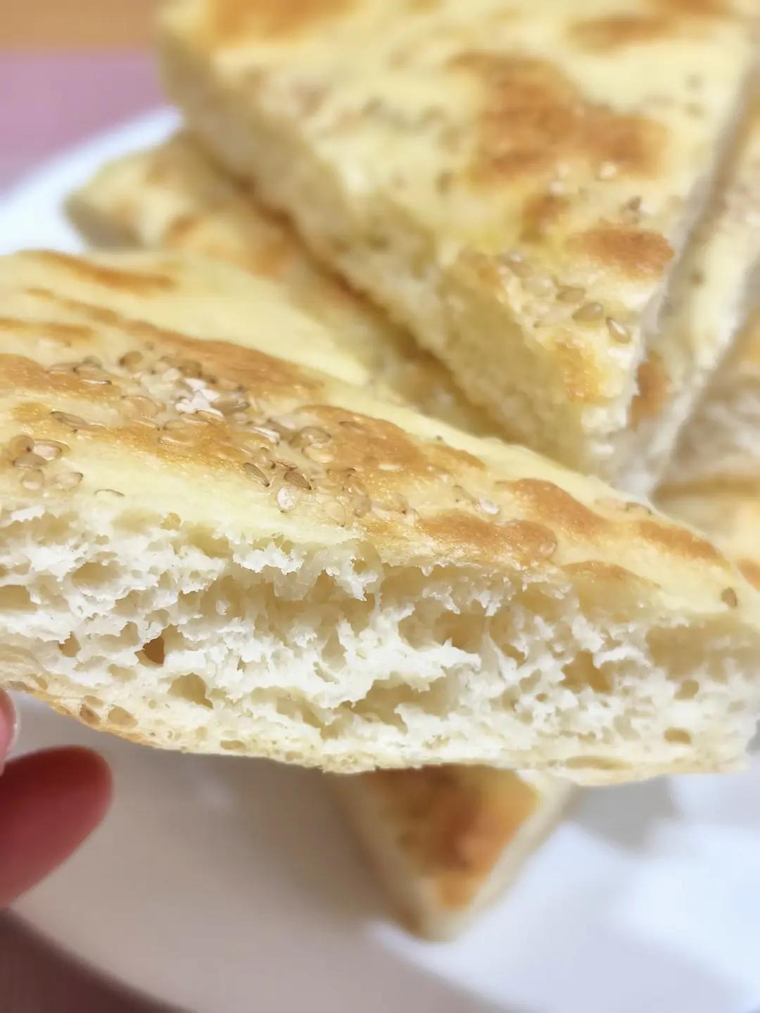 手不沾面做发面大饼