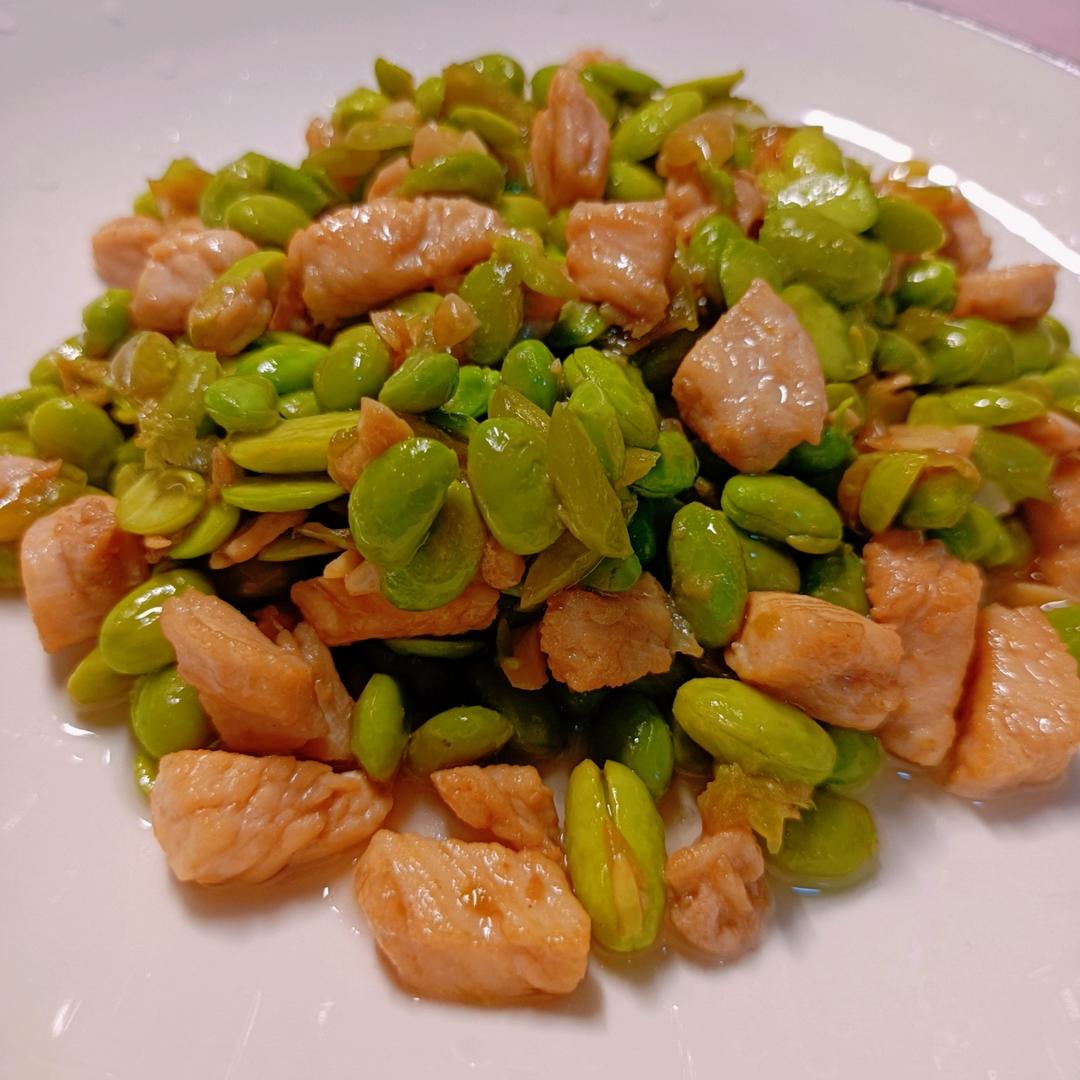 鸡胸肉炒毛豆