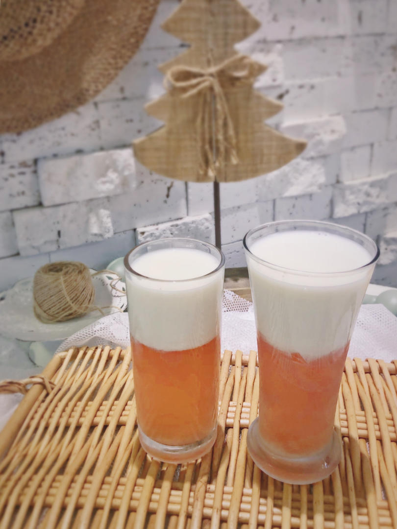 网红水果奶冻茶
