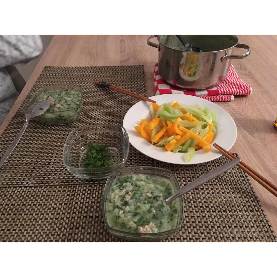 青菜瘦肉粥