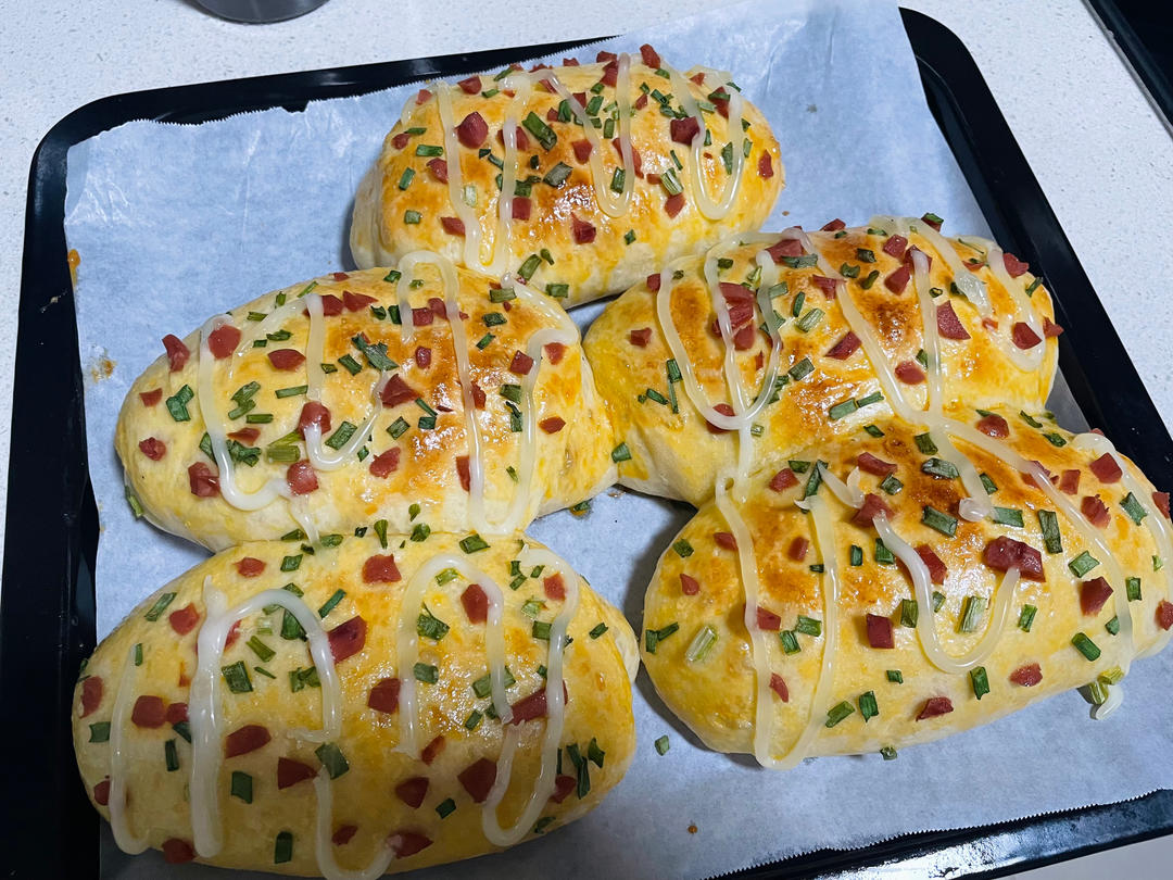 香葱火腿肉松面包