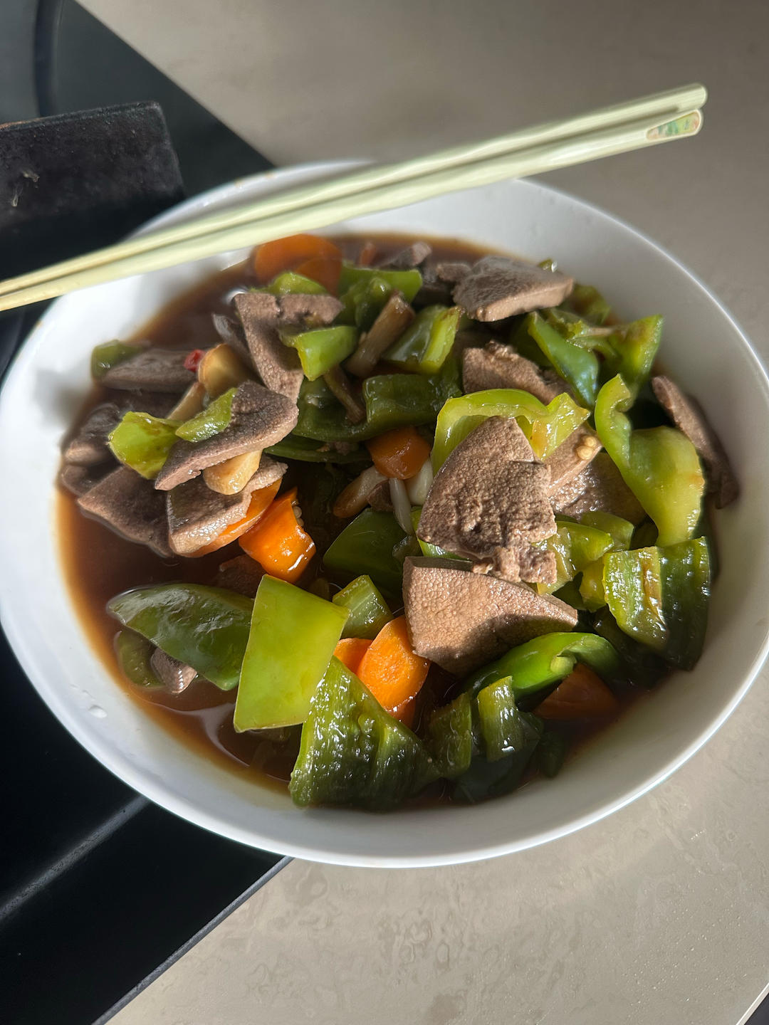 不腥的青椒炒猪肝