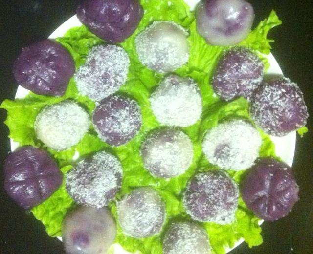 椰丝紫薯糯米糍的做法