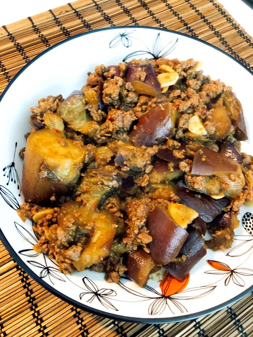 无盐低脂肉沫茄子（牛肉版健身餐）