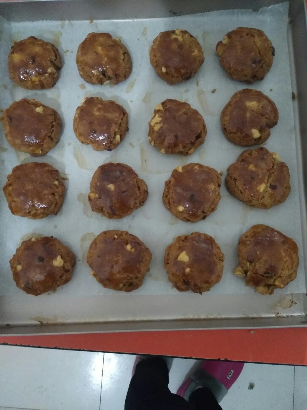 红枣红糖核桃饼干