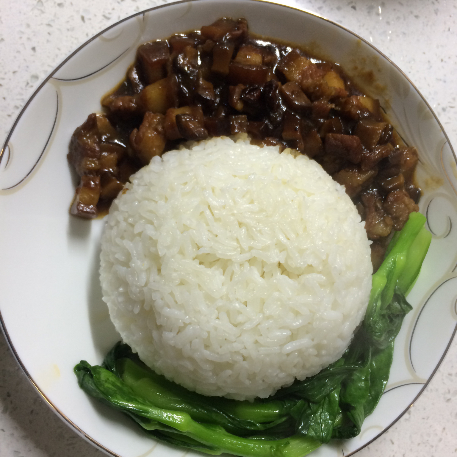 洋葱酥卤肉饭