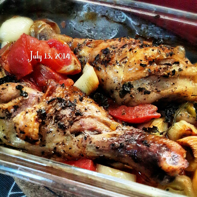 香蒜蕃茄烤鸡腿