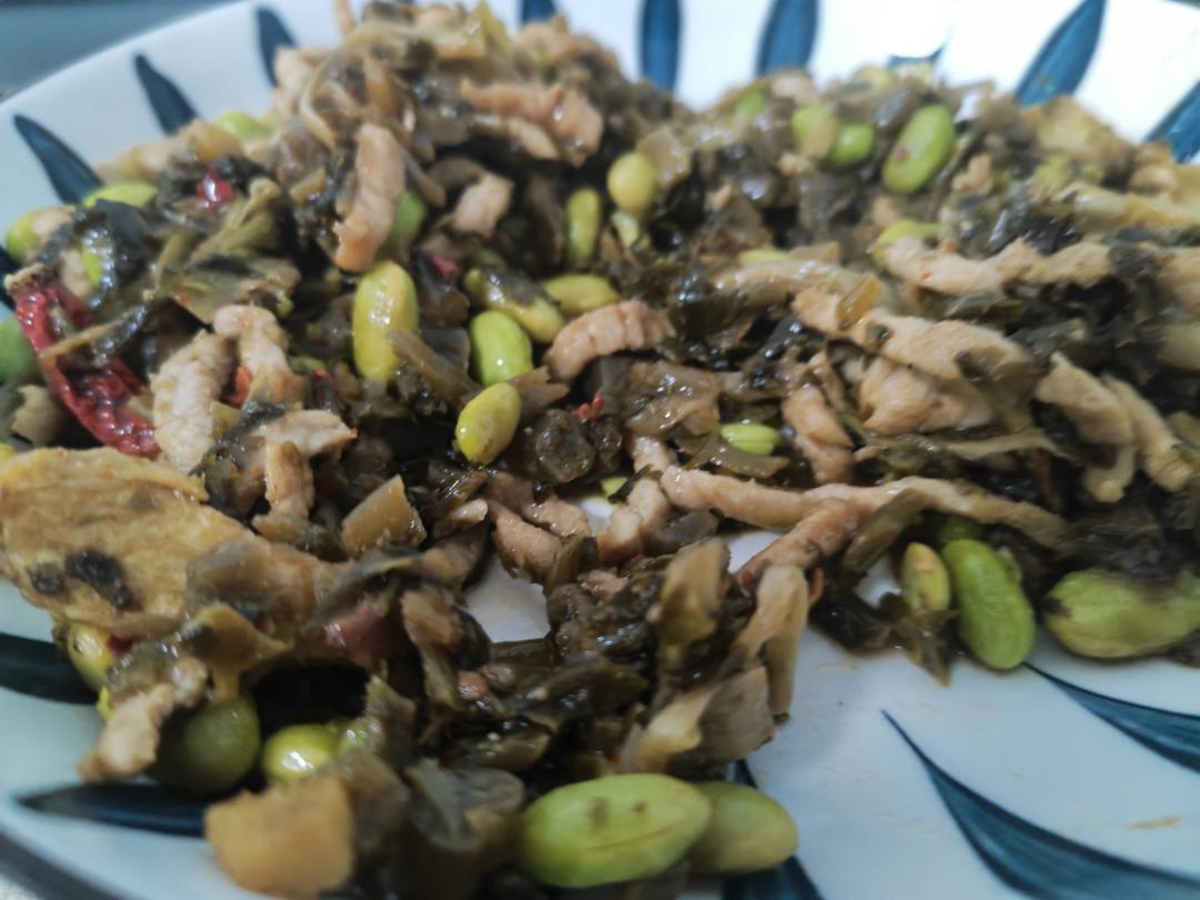 雪菜毛豆肉丝