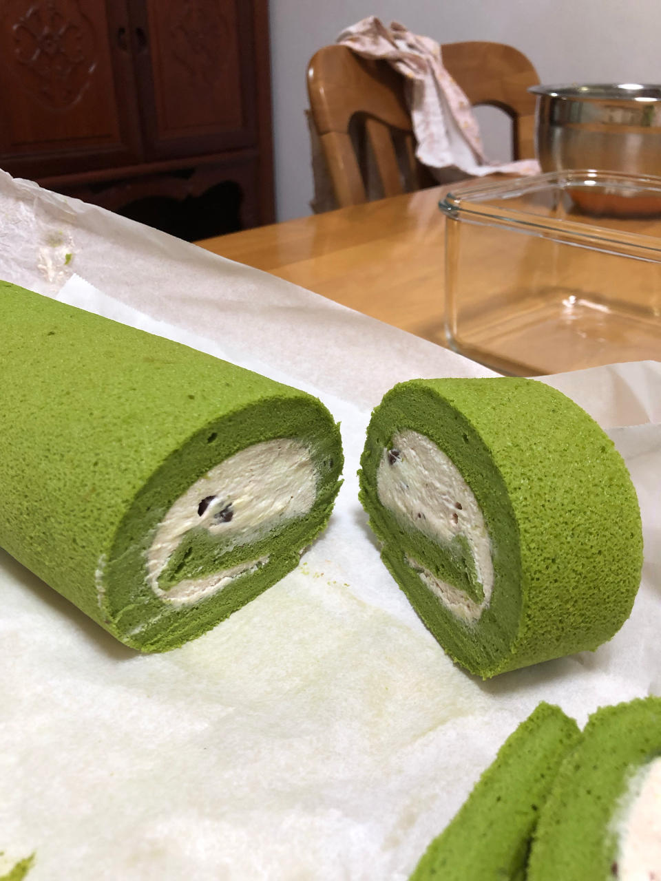 完美抹茶蜜豆蛋糕卷