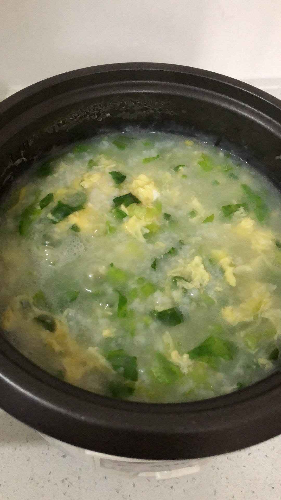 蛋黄青菜粥图片