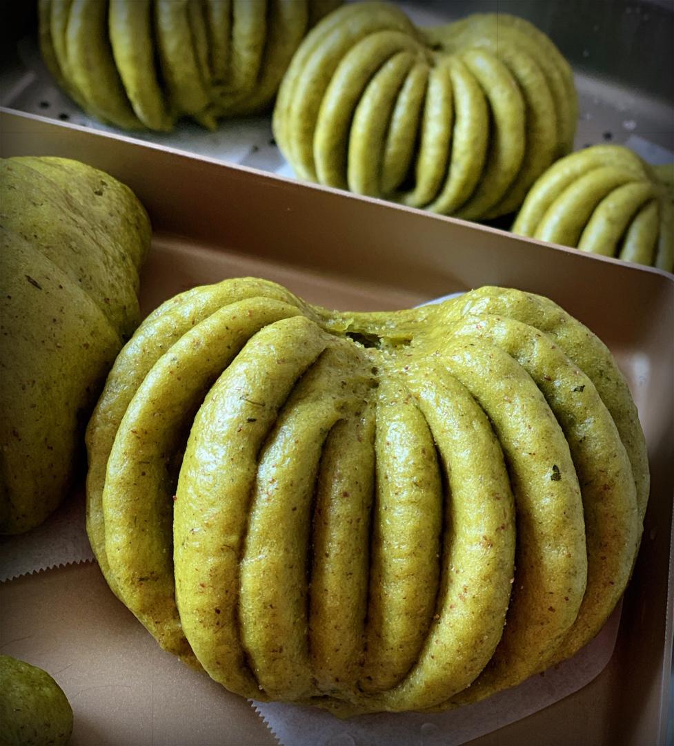 菠菜汁心形馒头 花卷（一次性发酵超治愈）