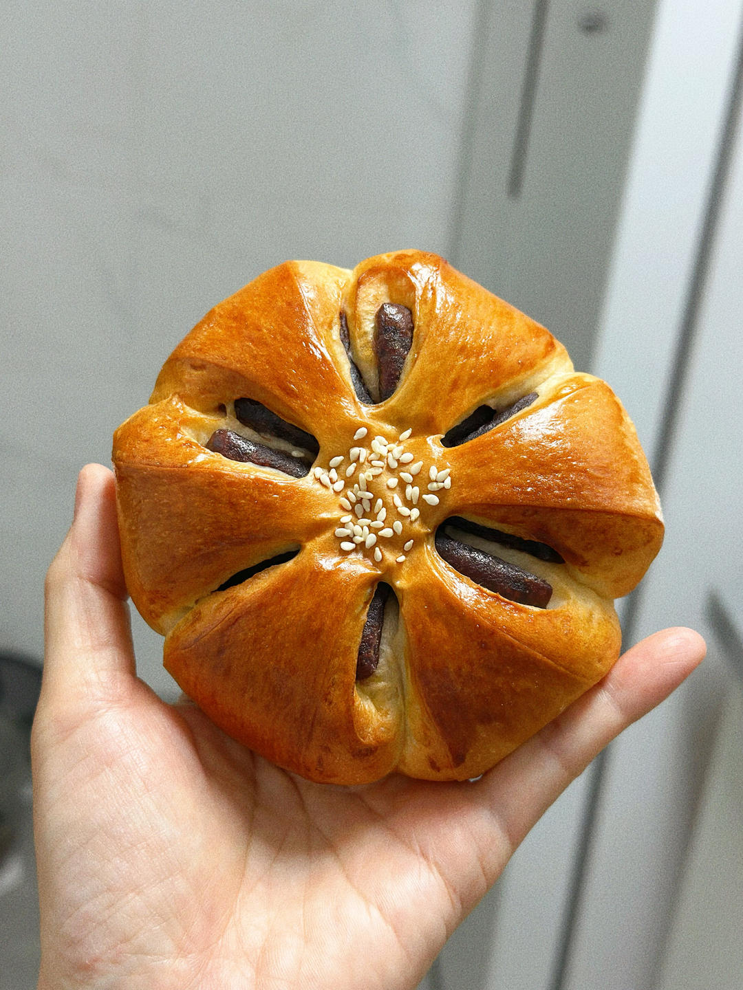 豆沙花朵面包（附红豆馅做法）