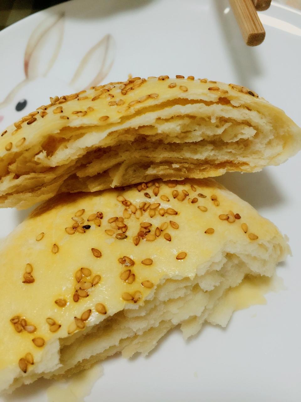 大个儿影子做的油盐千层烧饼