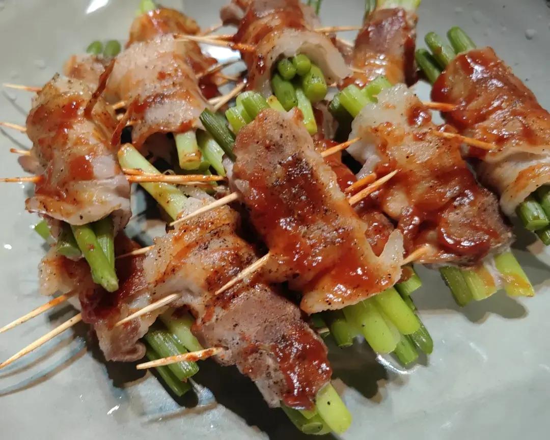 彩椒五花肉卷，五花肉这样吃，好吃不腻