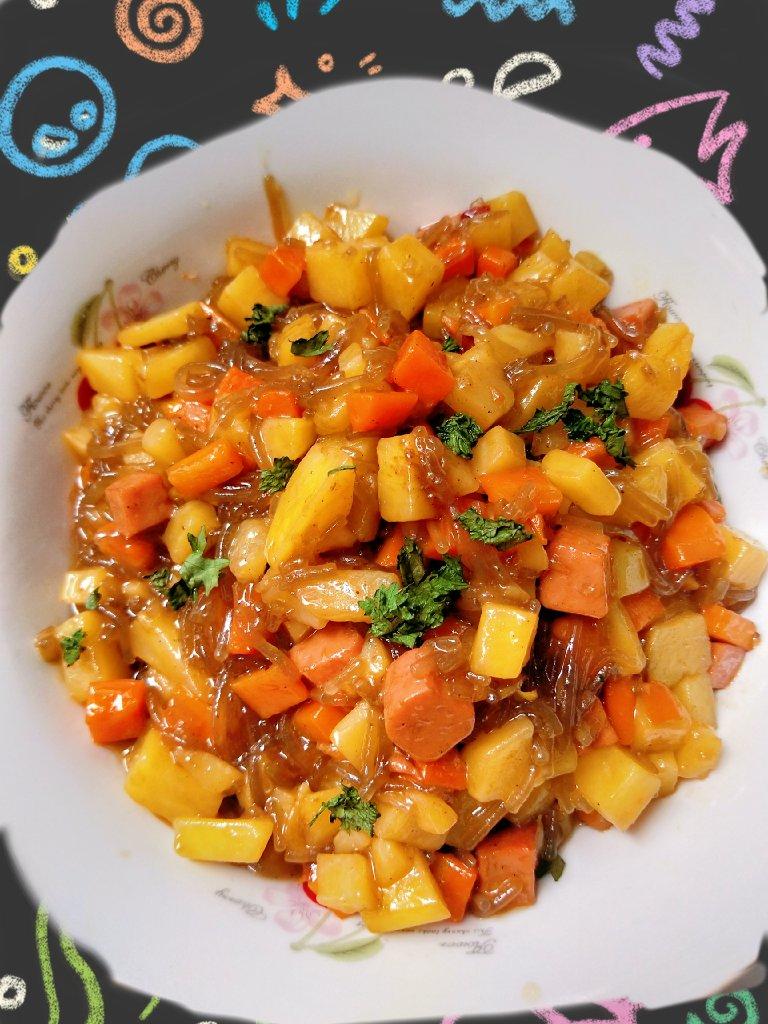 孜然火腿土豆丁