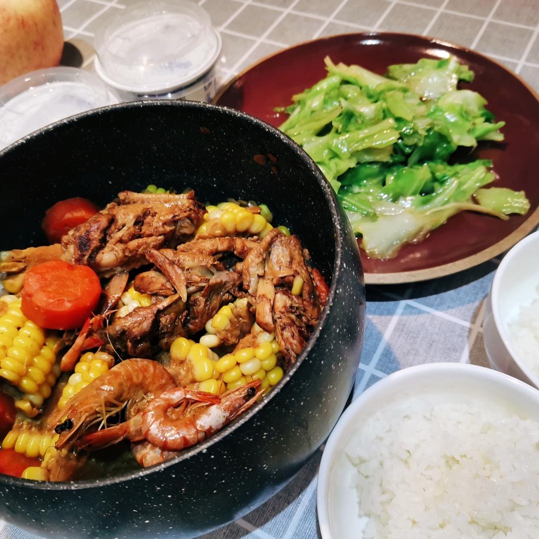 鲜香入味的鲜虾鸡翅玉米煲|美味一锅端