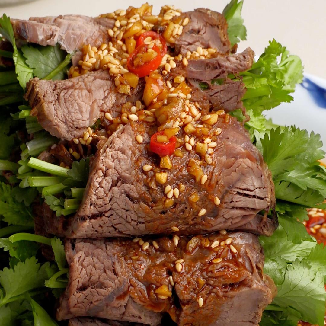香菜牛肉卷
