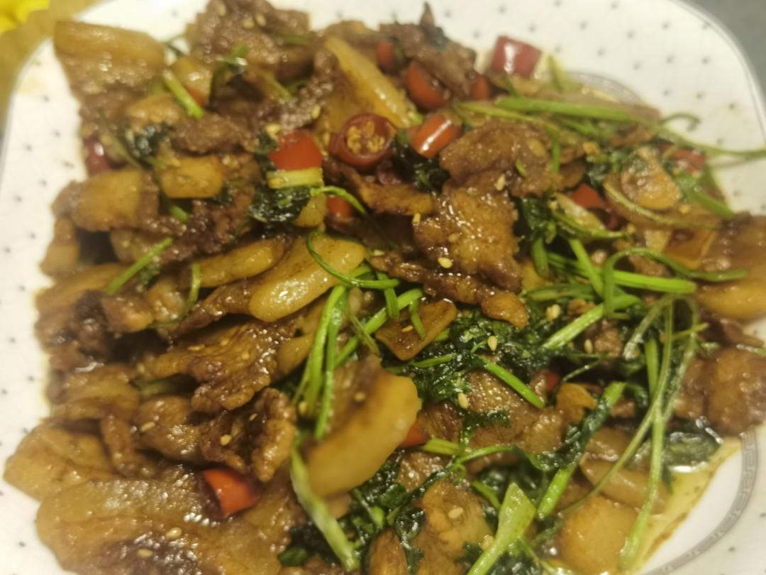 香菜炒肉丝