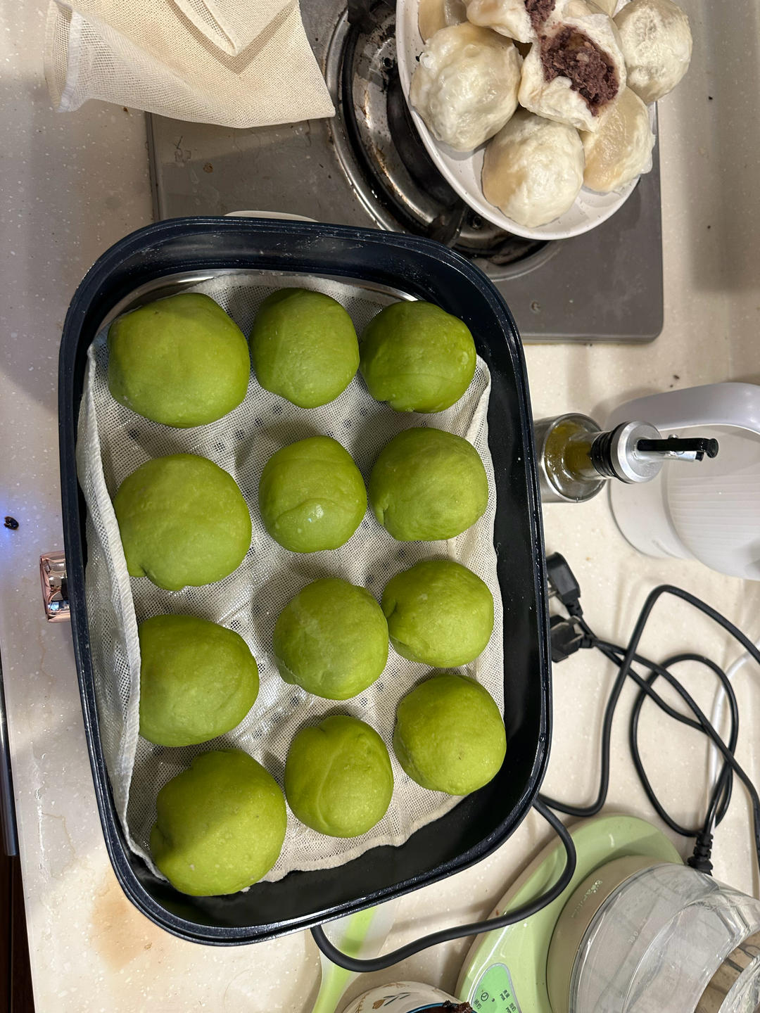 超好吃有豆豆的豆沙包，一次发酵（红豆包）