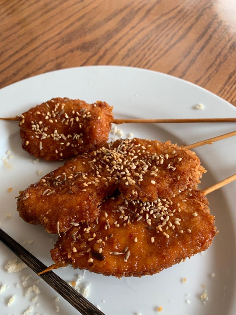 烤郎郎做的自制小鸡排串