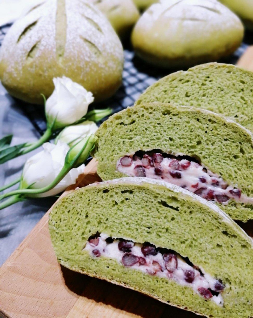 抹茶蜜豆乳酪软欧