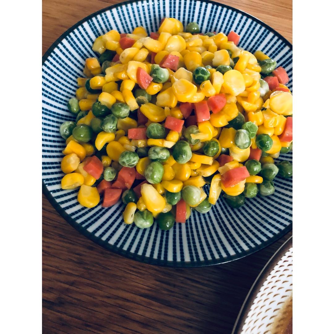 panpan-做的青豆玉米火腿粒粒炒