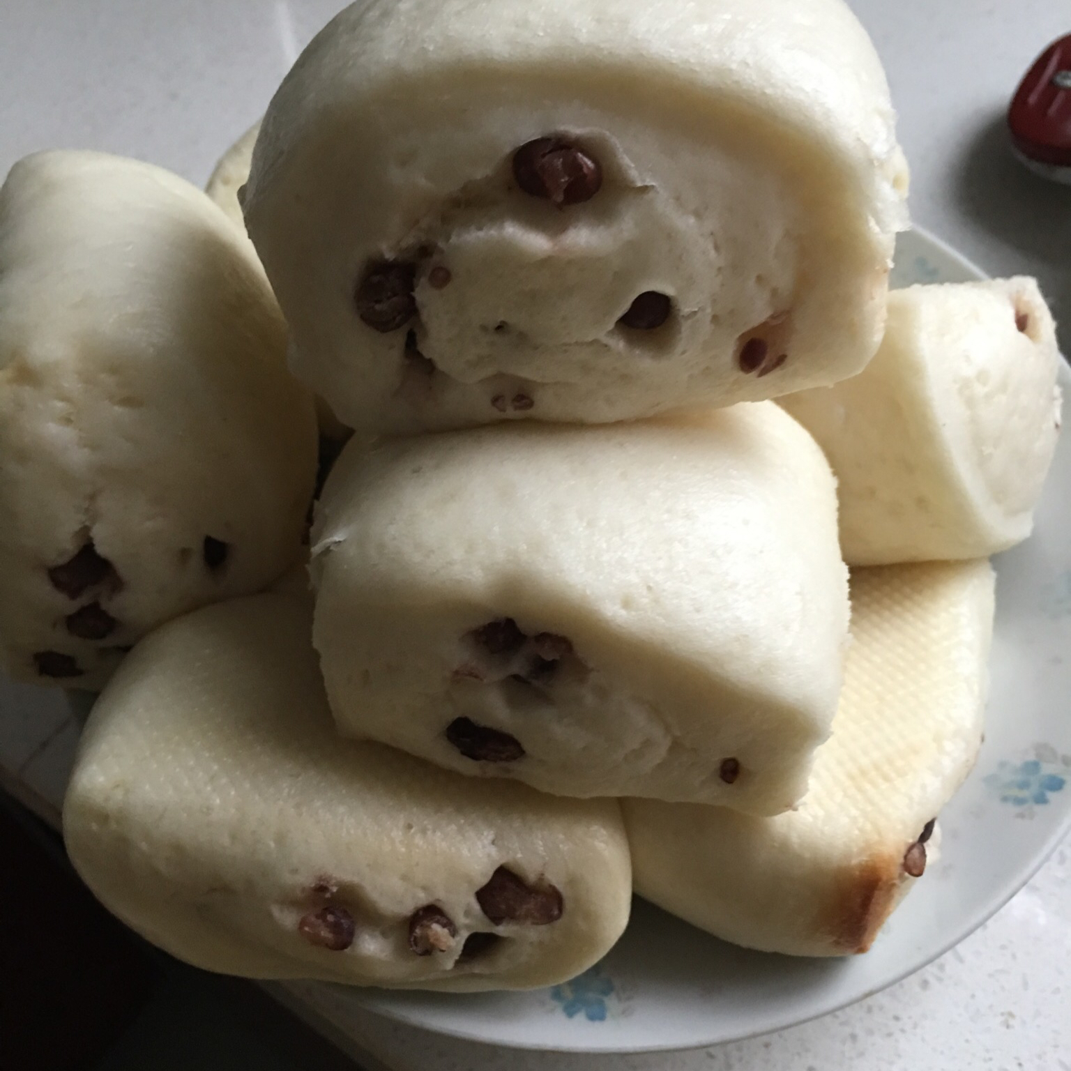 我想静静_做的中种法做牛奶蜜豆馒头