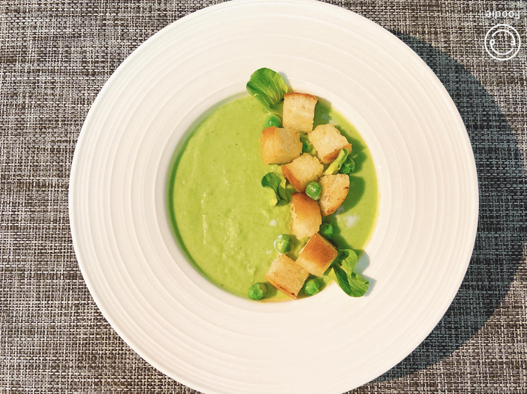 🌿法式豌豆浓汤&蒜香黄油法棍🥇普通食材做出米其林大餐