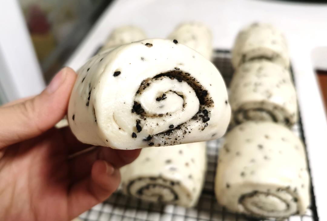 黑芝麻馒头（冬日快手一次发酵大法）