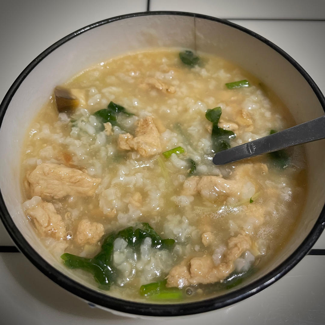妈妈👩教我做的皮蛋瘦肉粥🥣简单快捷美味😋