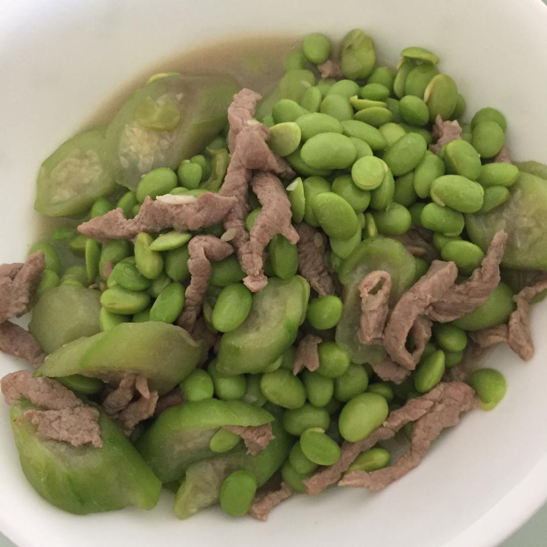 炒毛豆丝瓜