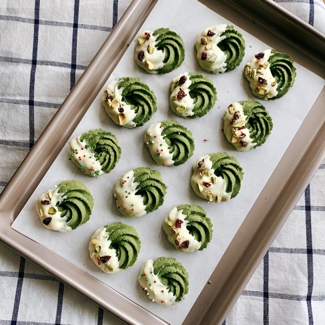 【圣诞花环】抹茶曲奇