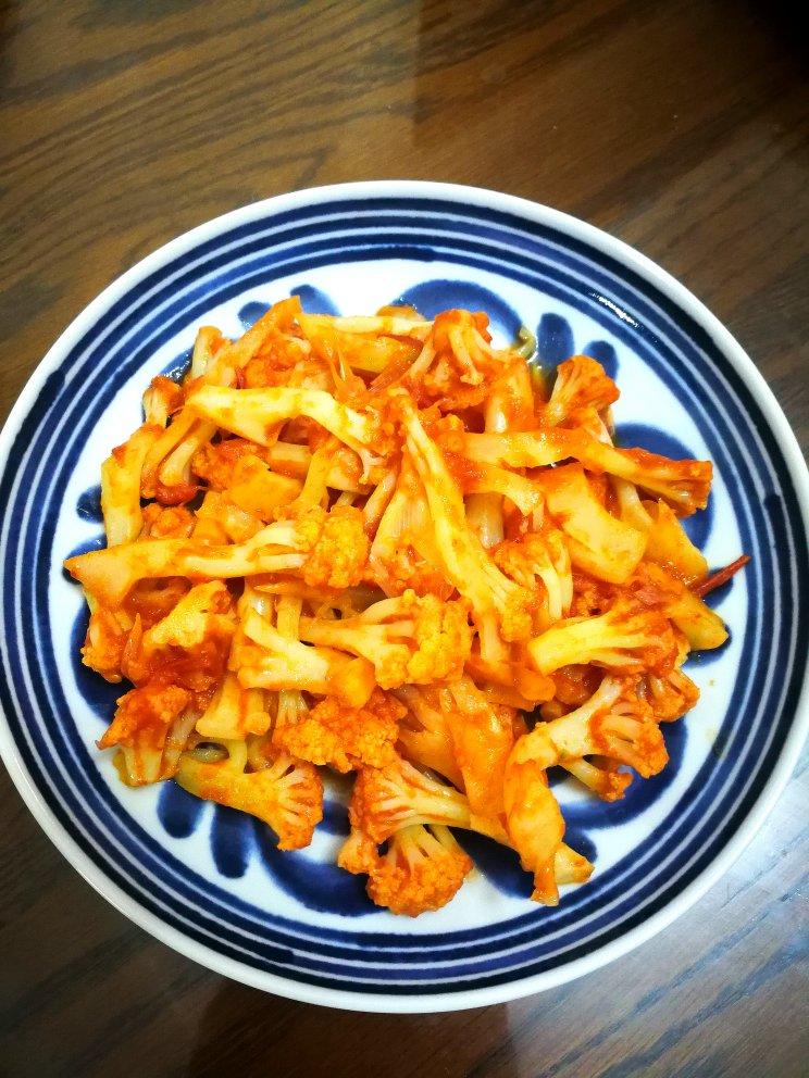 有机花菜炒西红柿