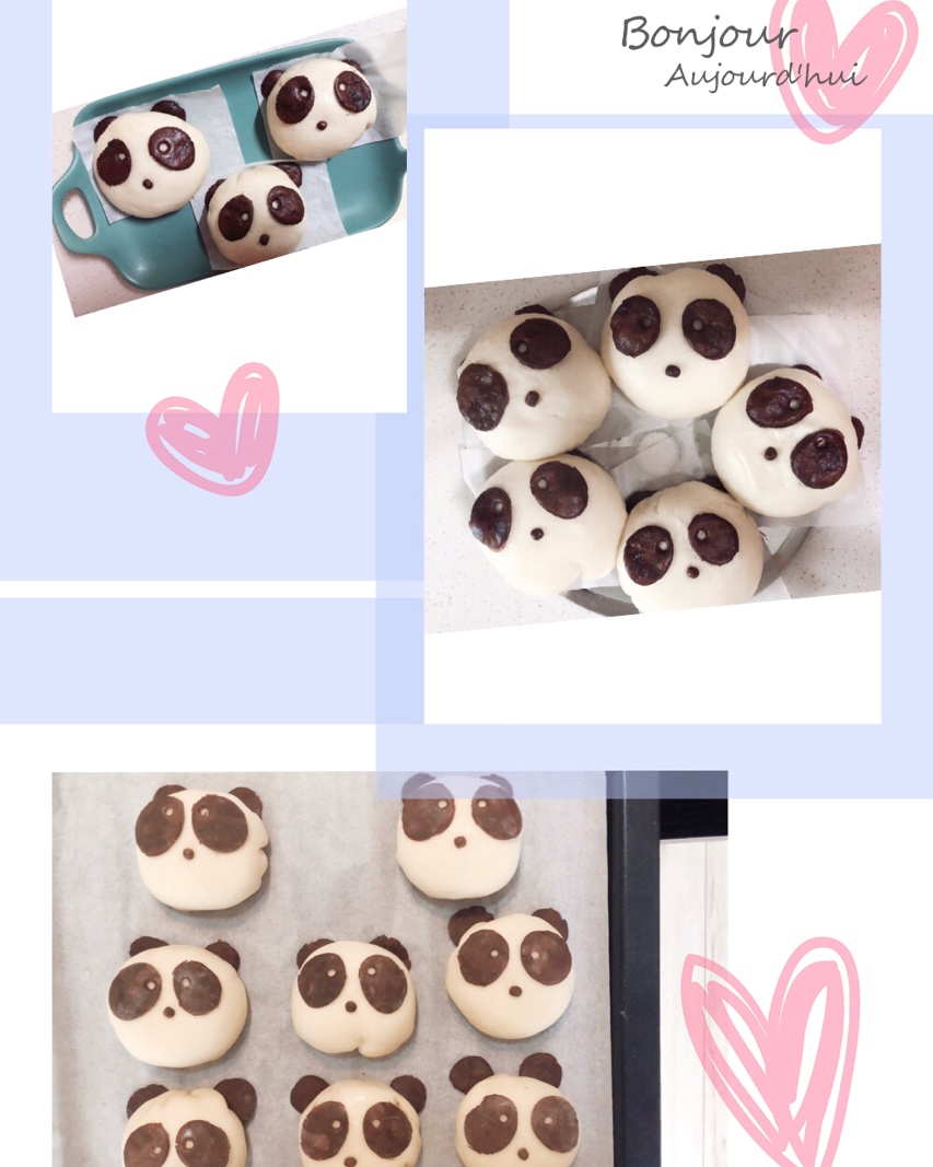 熊猫豆沙包&紫薯包