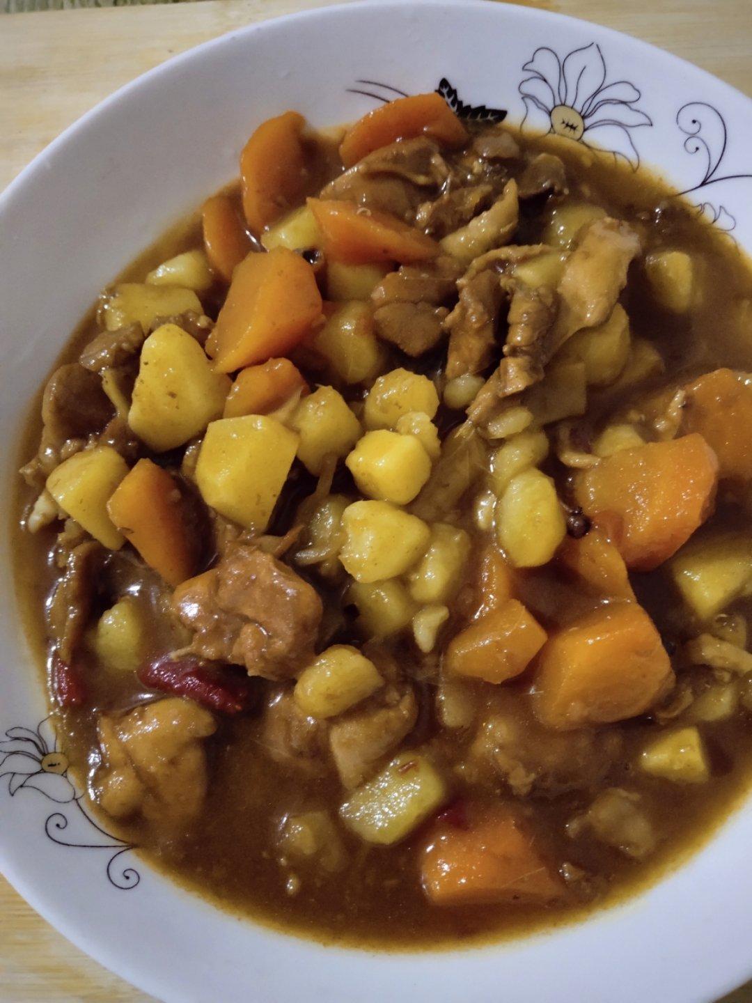 土豆胡萝卜烧鸡腿