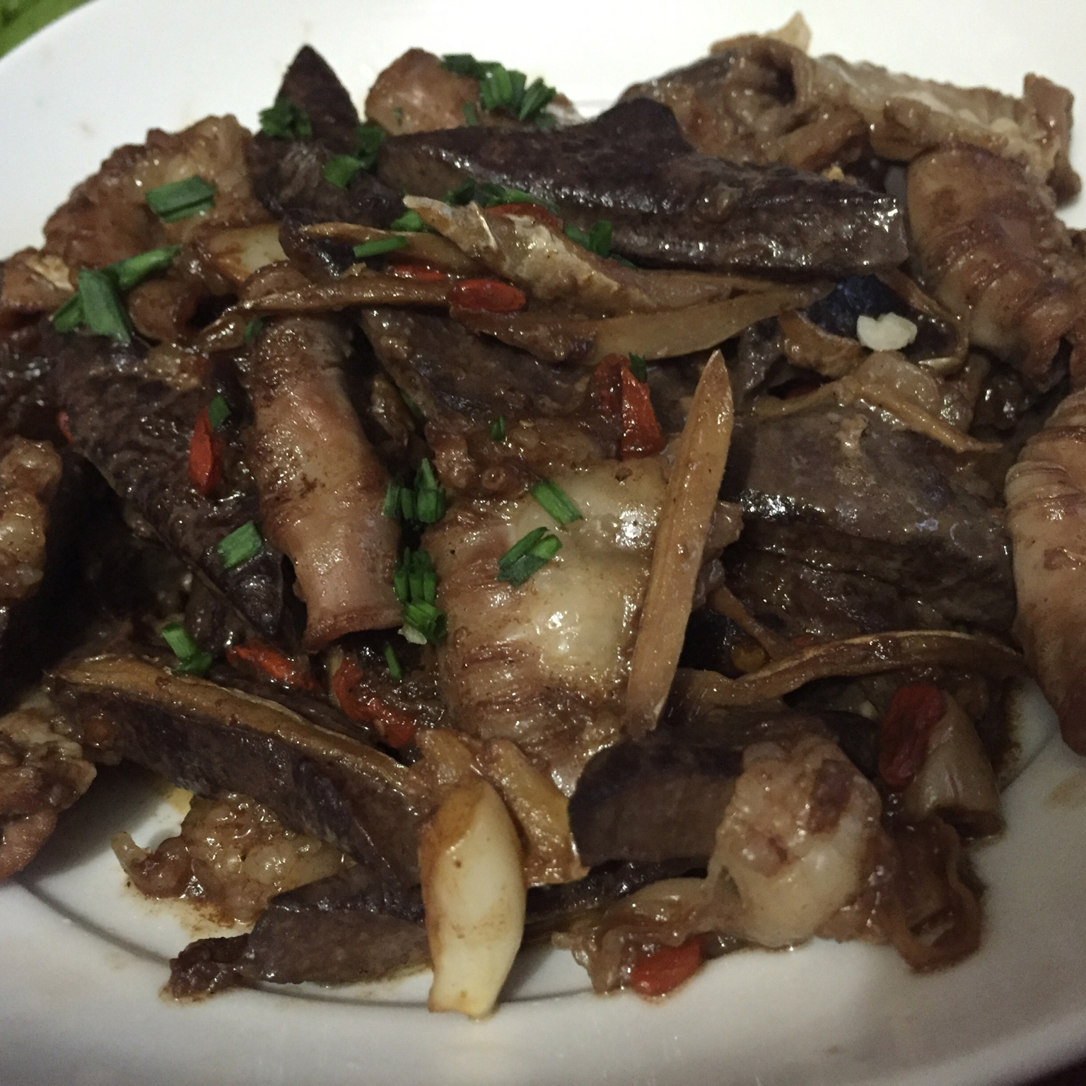 默默未央做的爆炒猪杂