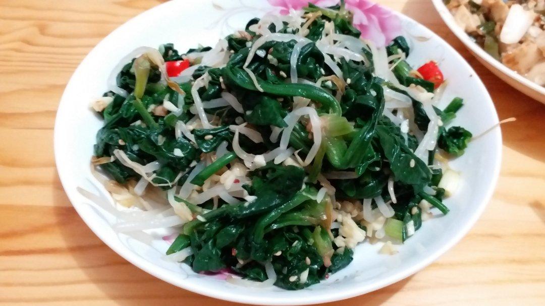 凉拌菠菜豆芽