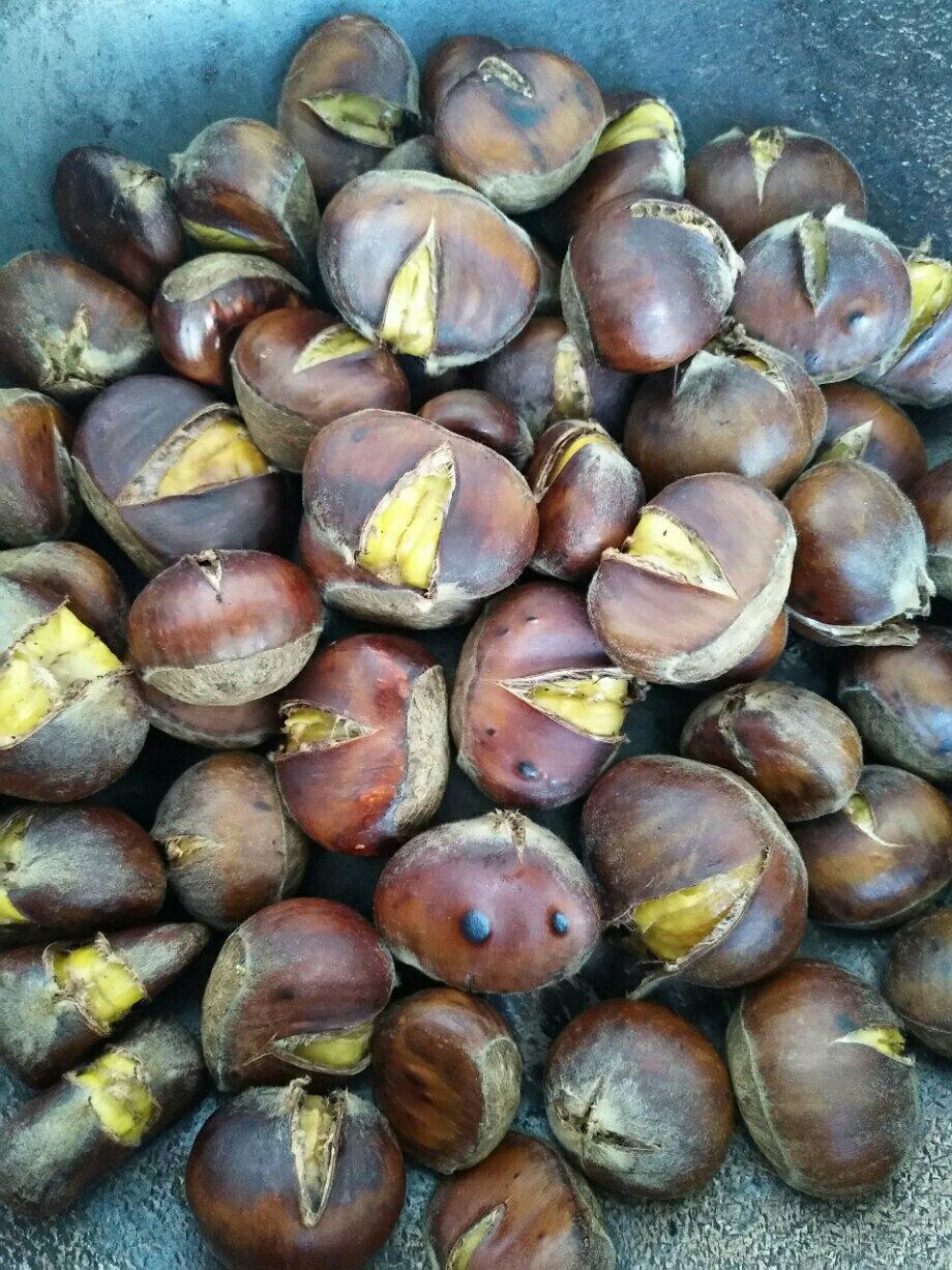 无油无糖平底锅炒板栗