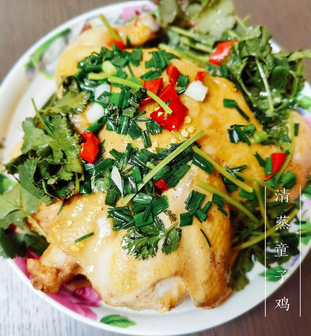无水葱油童子鸡一一转自微博菜谱（Le Creuset铸铁炖锅）
