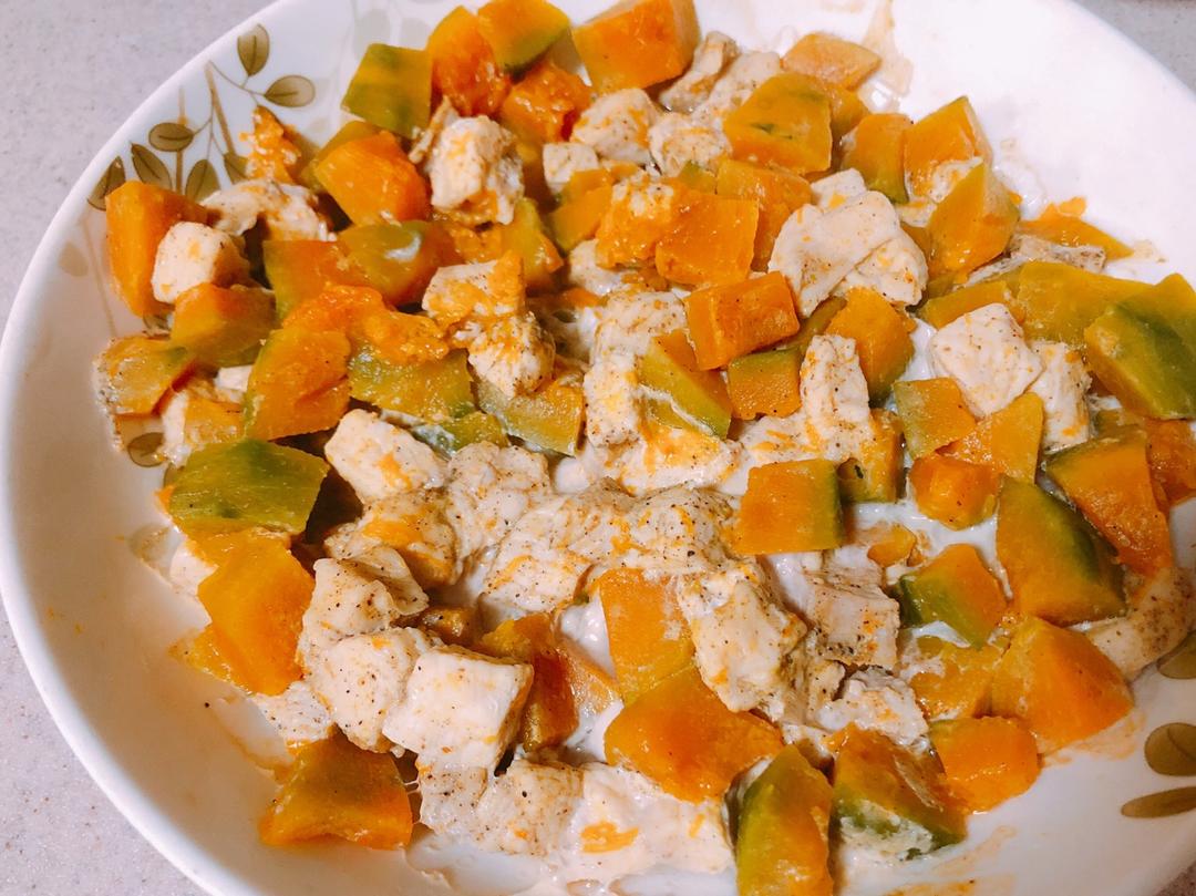 【健康三餐】孜然南瓜蒸鸡胸