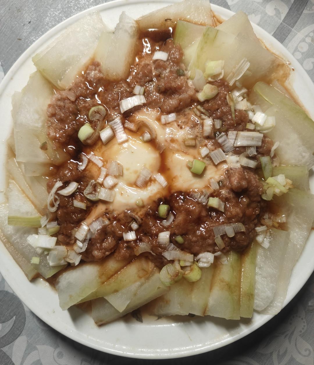 肉末鸡蛋蒸冬瓜