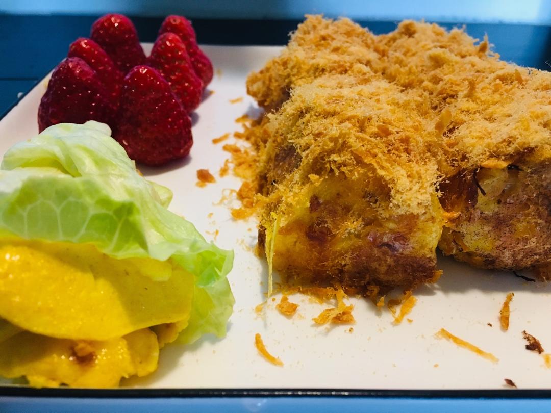 儿童早餐—肉松吐司卷