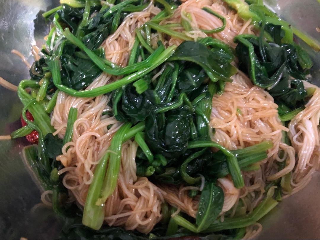 菠菜拌粉丝的做法