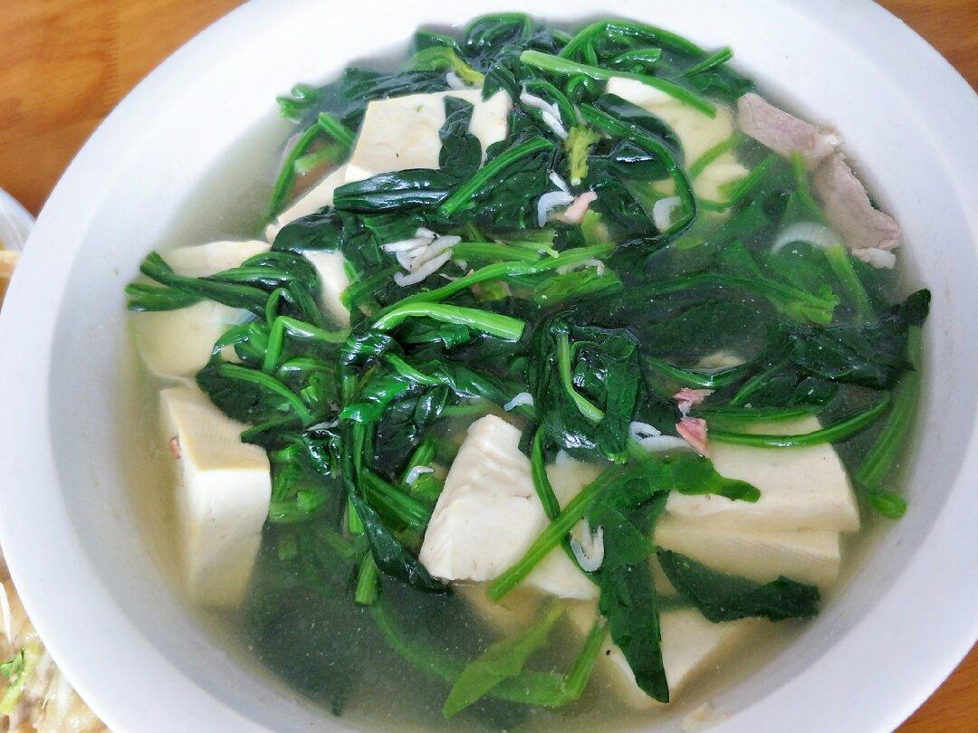 素食者：菠菜豆腐汤