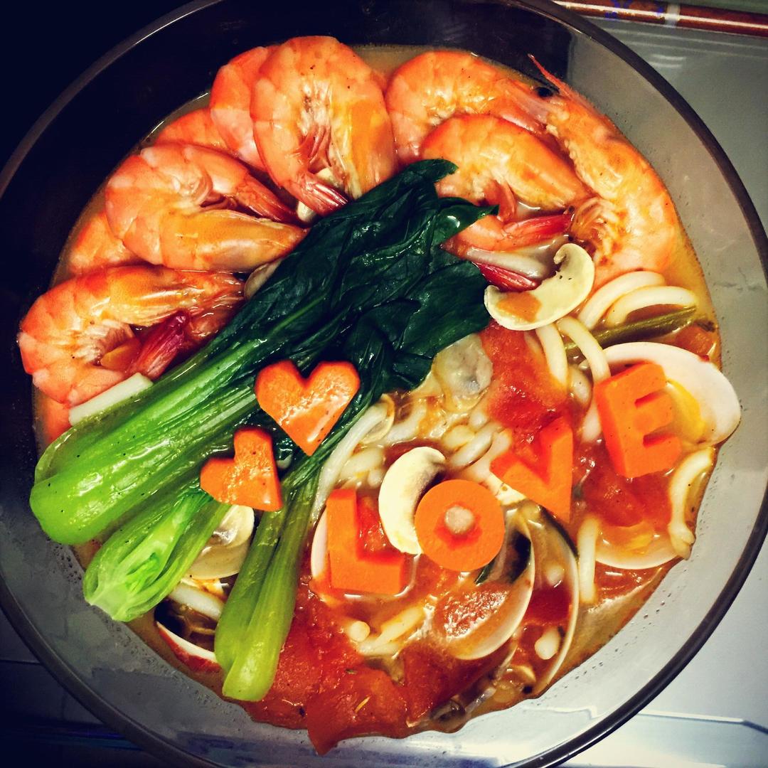 海鲜乌冬面的做法