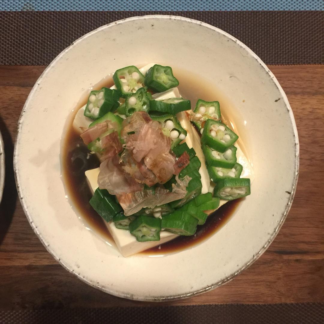 日式秋葵拌豆腐