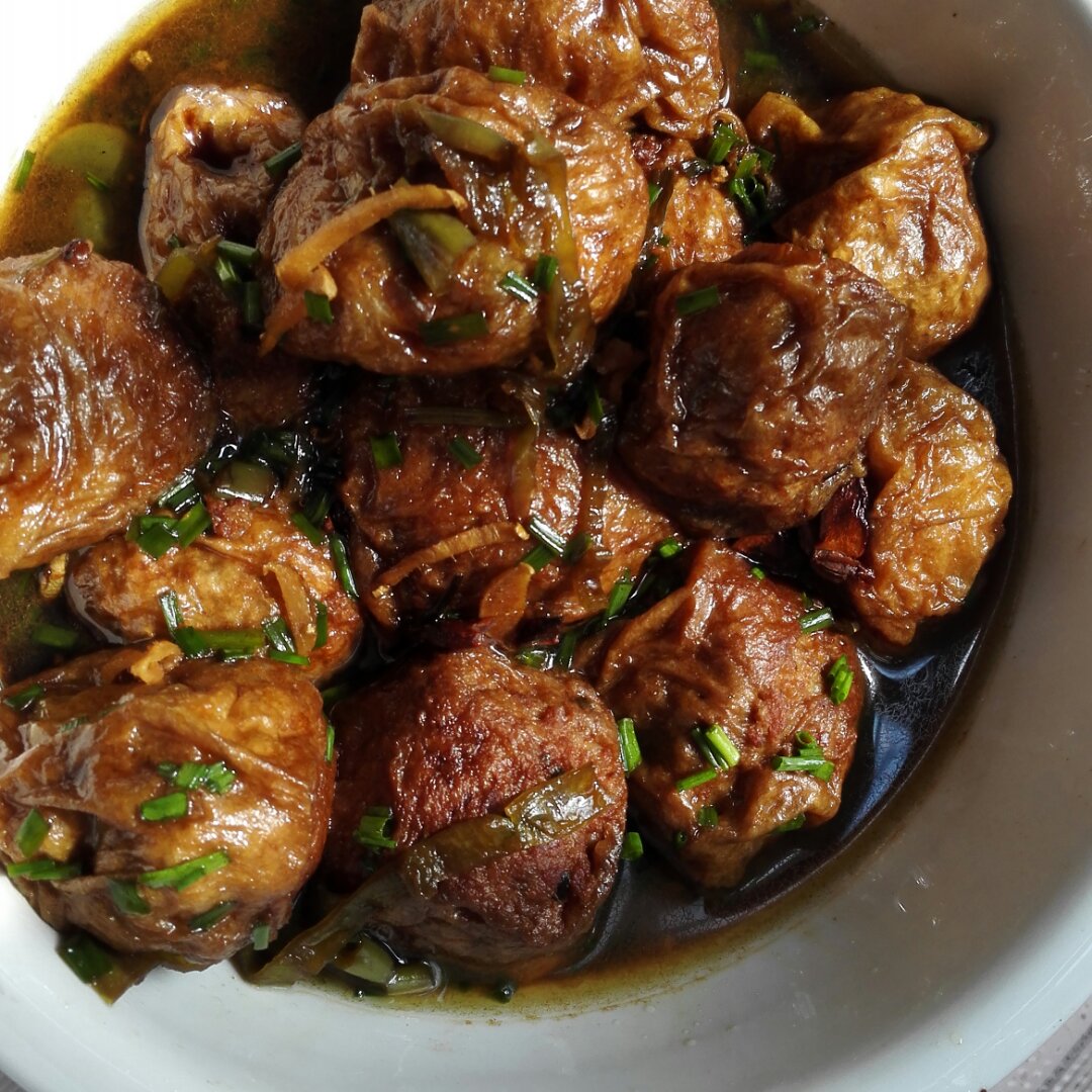 红烧油面筋塞肉