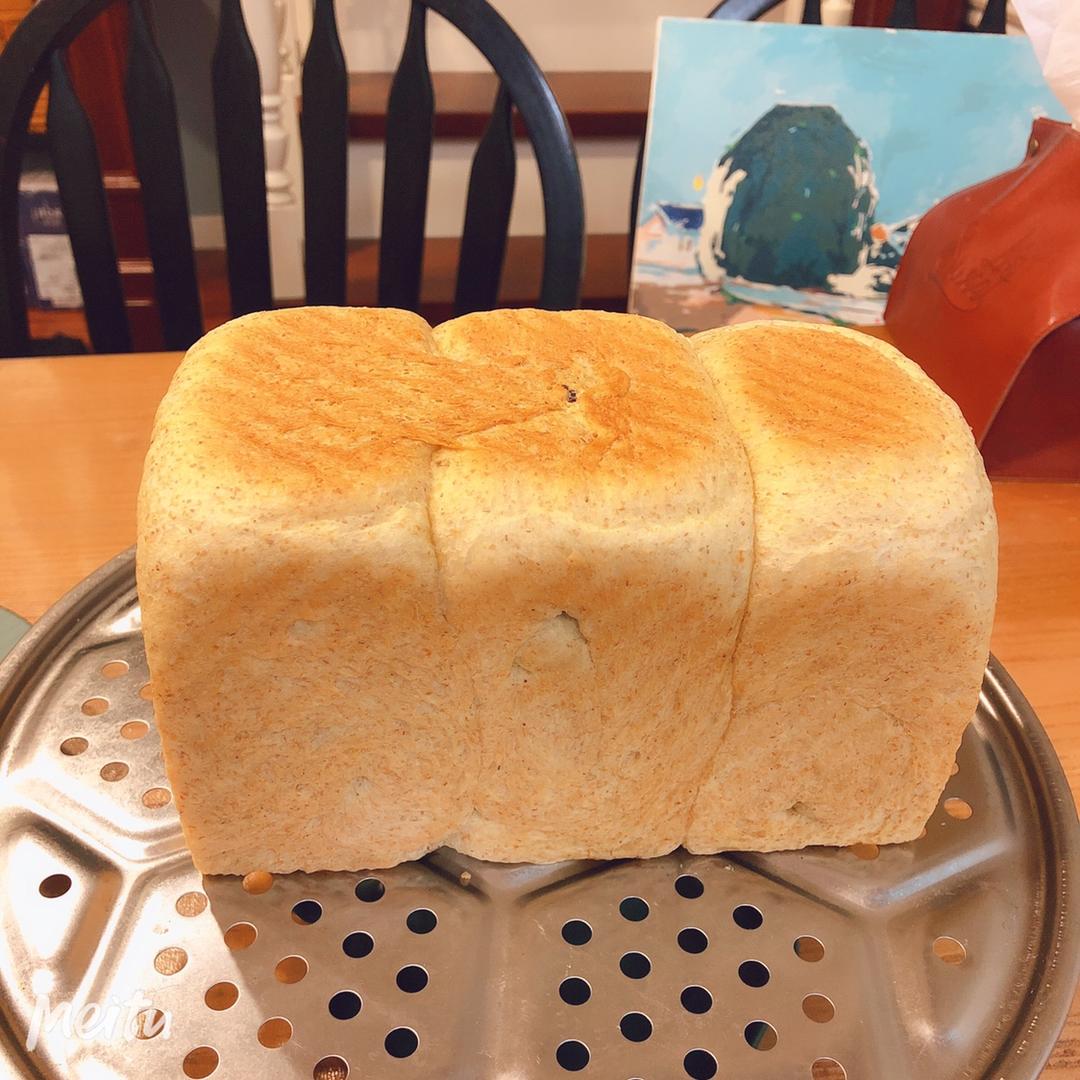 柔软拉丝的100%全麦麦片吐司（一次发酵）