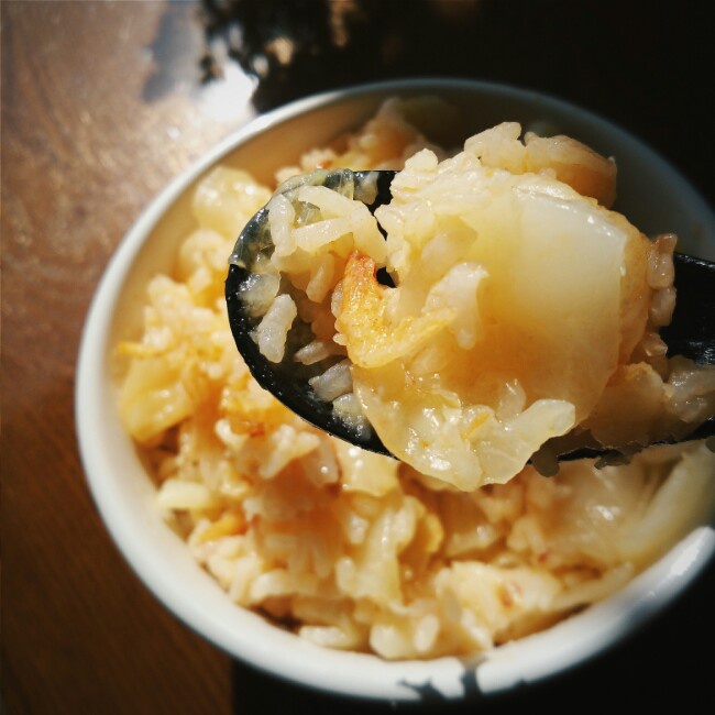 电饭锅虾酱圆白菜焖饭