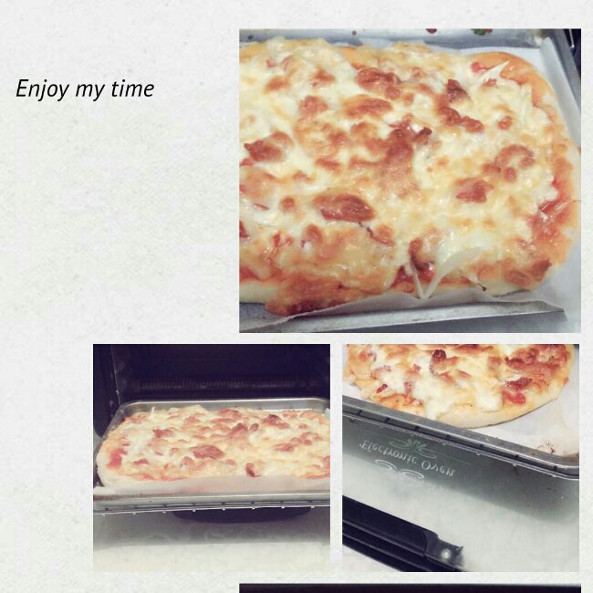 薄饼脆皮火腿pizza